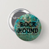 Badge Rond 5 Cm Hound de pierre minérale bleu Chrysocolla (Devant & derrière)