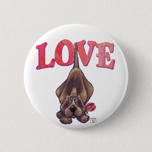 Badge Rond 5 Cm Hound Dog Valentine's Day