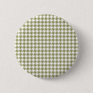 Badge Rond 5 Cm Houndstooth Avocado et White