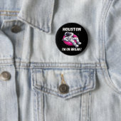 Badge Rond 5 Cm Houston, I'm on Break - L'astronaute relaxant (En situation)