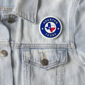 Badge Rond 5 Cm Houston Texas (En situation)