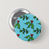 Badge Rond 5 Cm Houx et gui (Devant & derrière)