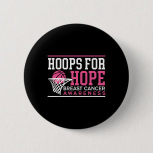 Badge Rond 5 Cm Hovers For Hope Basketball Player Cancer du sein A