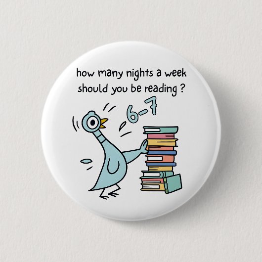 Badge Rond 5 Cm How Many Nights a Week Should You Be Reading? 67 (Devant)