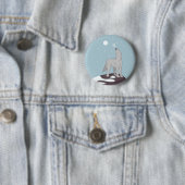 Badge Rond 5 Cm Howling Arctic Wolf (En situation)