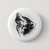Badge Rond 5 Cm Howling Wolf (Devant)