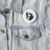 Badge Rond 5 Cm Howling Wolf (En situation)