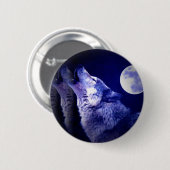 Badge Rond 5 Cm Howling Wolf (Devant & derrière)