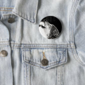 Badge Rond 5 Cm Howling Wolf (En situation)