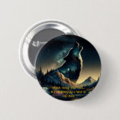 Badge Rond 5 Cm Howling Wolf (Devant & derrière)