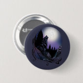 Badge Rond 5 Cm Howling Wolf (Devant & derrière)