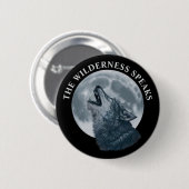 Badge Rond 5 Cm Howling Wolf et Moon (Devant & derrière)