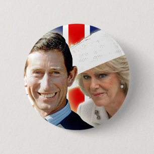 Badge Rond 5 Cm HRH Prince Charles et HRH Duchess of Cornwall