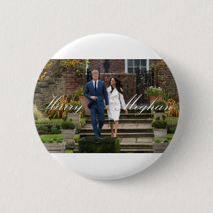 Badge Rond 5 Cm HRH Prince Harry et Meghan Markle Mariage royal