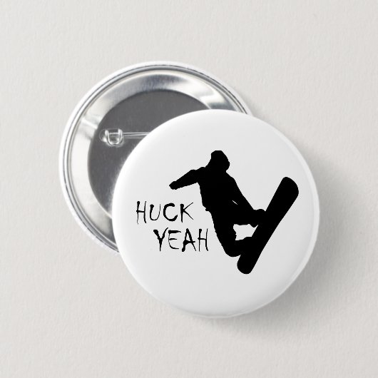 Badge Rond 5 Cm Huck Yeah (Devant & derrière)