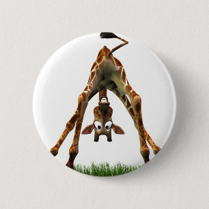 Badge Rond 5 Cm Huez ! Dit la girafe d'Olympia