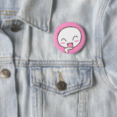 Badge Rond 5 Cm Huez le bouton (En situation)