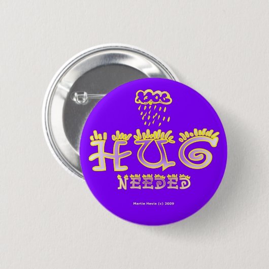 Badge Rond 5 Cm Hug - Un mot positif (Devant & derrière)