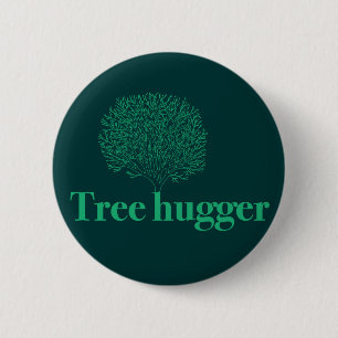 Badge Rond 5 Cm Hugger d'arbre avec illustration de l'arbre