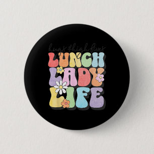 Badge Rond 5 Cm Hugs Amp; High Fives Lunch Lady Vibes School Appre