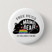 Badge Rond 5 Cm Hugues libres de Mama Bear (Devant)