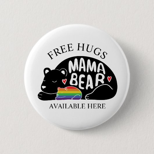Badge Rond 5 Cm Hugues libres de Mama Bear (Devant)