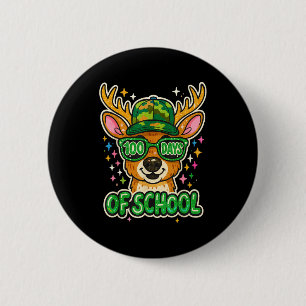 Badge Rond 5 Cm Hugvyn 100 jours d'école chasse au cerf garçons ca