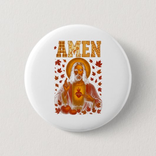Badge Rond 5 Cm Hugvyn Amen Fall Jesus Christian Bible Verses Than (Devant)