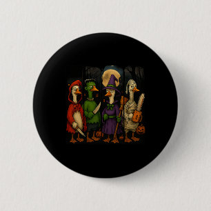 Badge Rond 5 Cm Hugvyn Halloween Goose Horreur Éffrayante Oie fant