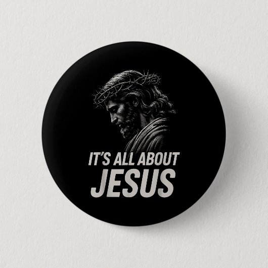 Badge Rond 5 Cm Hugvyn Its All About Jesus Christian Faith Patriot (Devant)