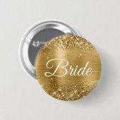 Badge Rond 5 Cm Huile d'or Glittery Bride (Devant & derrière)