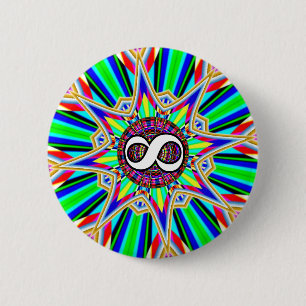 Badge Rond 5 Cm Huit étoiles d'infini