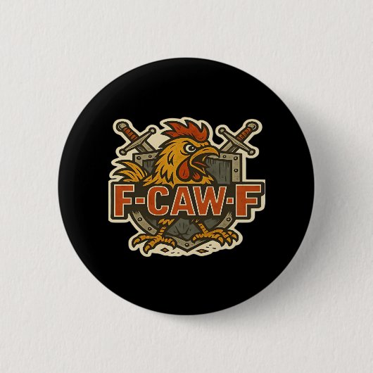 Badge Rond 5 Cm Humor Crow Funny Gothic F-Caw-F (Devant)