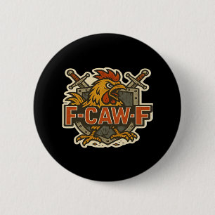 Badge Rond 5 Cm Humour Corbeau Drôle Gothique F-Caw-F