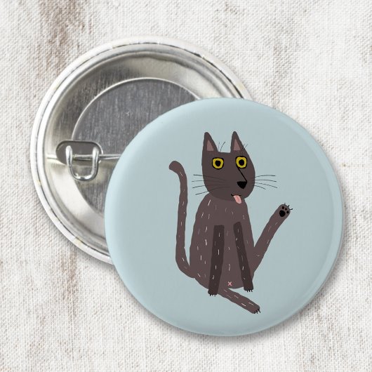 Badge Rond 5 Cm Humour de chat drôle