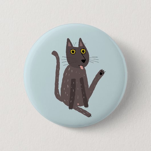 Badge Rond 5 Cm Humour drôle de chat (Devant)