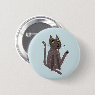 Badge Rond 5 Cm Humour drôle de chat