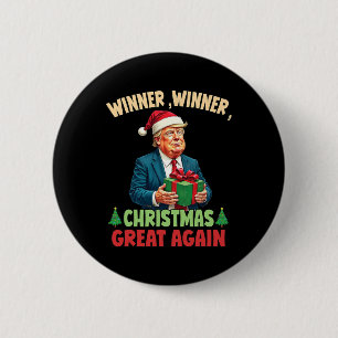 Badge Rond 5 Cm Humour drôle Père Noël Trump gagnant Noël Gr