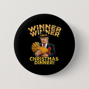Badge Rond 5 Cm Humour Drôle Trump Gagnante Dîner de Noël X