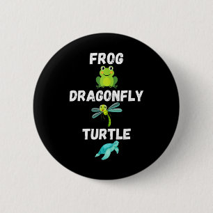 Badge Rond 5 Cm Humour politique subtil Grenouille libellule Tortu