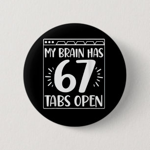 Badge Rond 5 Cm Humour Rétro Mon Cerveau a Blague Bête Mélangé