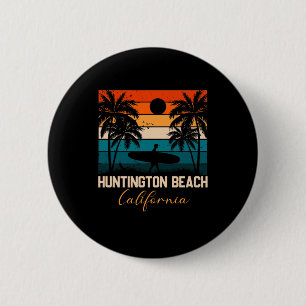 Badge Rond 5 Cm Huntington Beach California Palms Voyage en vacanc