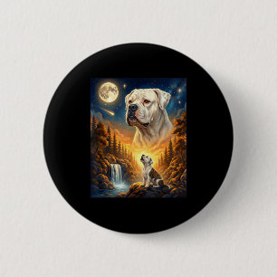 Badge Rond 5 Cm Hurlement à la lune mème animal chien américain