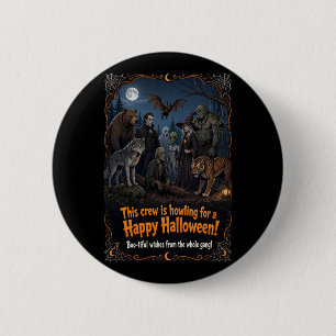 Badge Rond 5 Cm Hurlement pour un bouton d'équipage de monstre joy