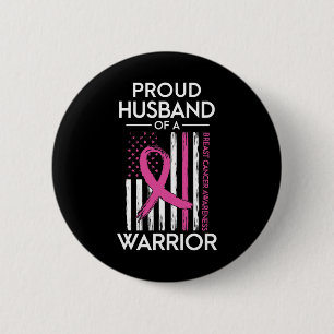 Badge Rond 5 Cm Husband Of A Warrior Breast Cancer Awareness Suppo