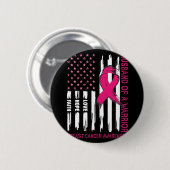 Badge Rond 5 Cm Husband Of A Warrior Breast Cancer Awareness Suppo (Devant & derrière)