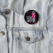 Badge Rond 5 Cm Husband Of A Warrior Breast Cancer Awareness Suppo (En situation)