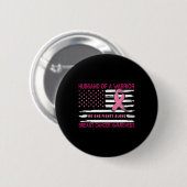 Badge Rond 5 Cm Husband Of A Warrior Breast Cancer Awareness Suppo (Devant & derrière)