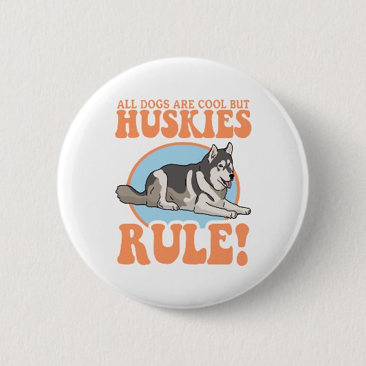 Badge Rond 5 Cm Husky Dog Owner Huskies (Devant)