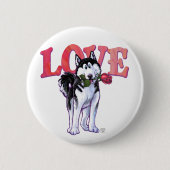 Badge Rond 5 Cm Husky Valentine's Day (Devant)